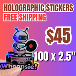 affordable holographic stickers bulk 100 pack 2.5 inch custom vinyl sticker printing $45