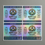 A sheet of custom holographic labels with a vibrant rainbow gradient effect, displaying high-quality security holographic labels for product packaging.A sheet of custom holographic foil labels with a vibrant rainbow gradient effect, displaying high-quality security holographic labels for product packaging.