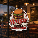 Custom window decals for restaurants – vinyl window decals with logo design for business storefront glass