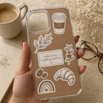 Custom phone stickers on transparent case – minimalist stickers for phone covers and aesthetic look