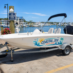 Custom boat decals with logo – personalized vinyl boat graphics decals for small boats, pontoon boat decals and fishing decals for boats