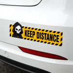 Keep distance car bumper sticker with skull caution design for vehicle safety decal