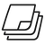 Icon of Black line drawing of a stack of papers on a white background to represent recycled backing Paper