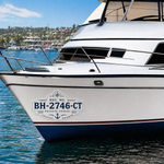 Boat registration decals on hull – custom boat number decals and registration decals for boats, vinyl boat decals for marine identification