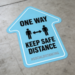 Safety floor stickers with arrow direction – vinyl floor decals for social distancing and indoor traffic control