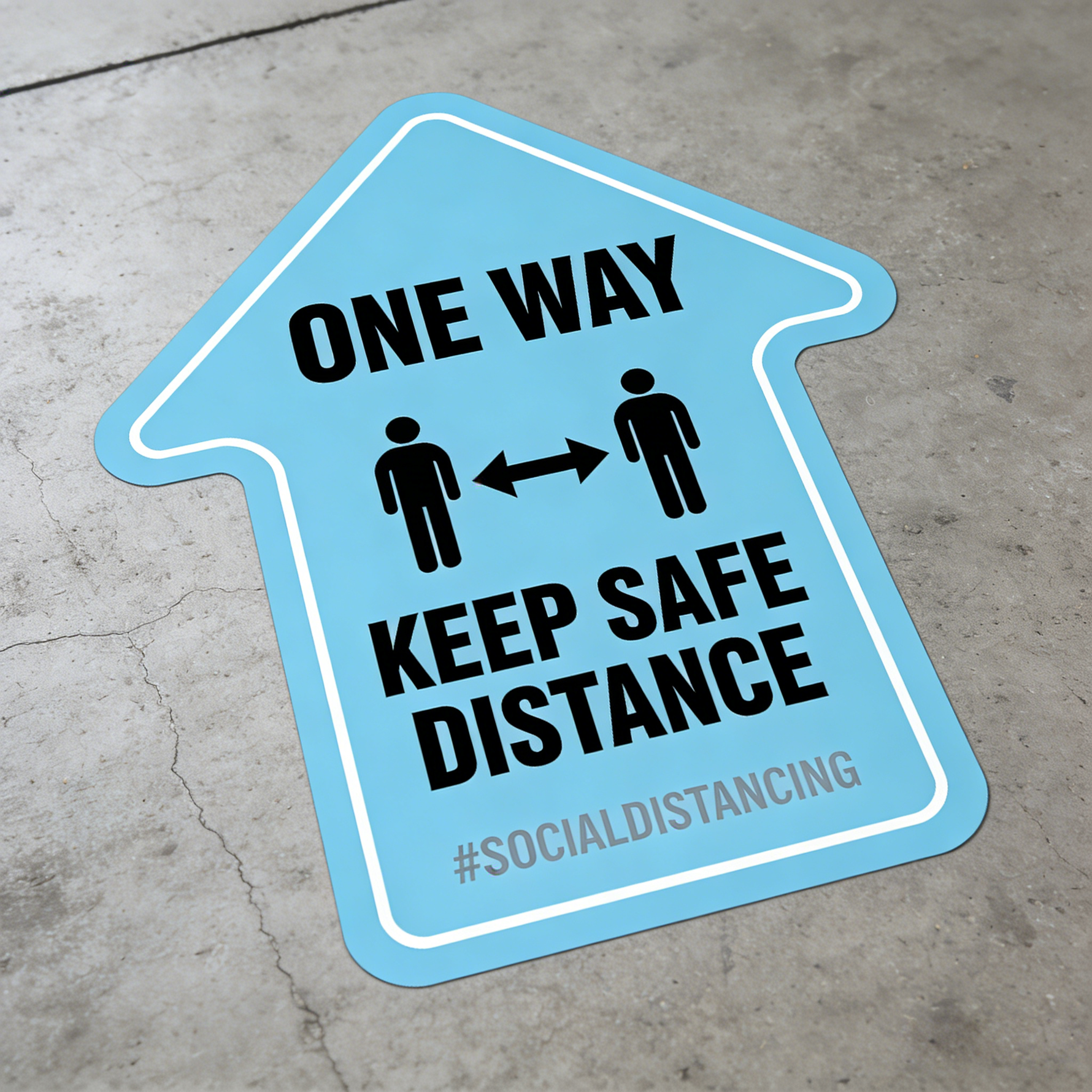 Safety floor stickers with arrow direction – vinyl floor decals for social distancing and indoor traffic control