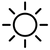 Black sun icon on a white background to represent UV Resistant