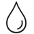 Black droplet icon on a white background to represent Waterproof Adhesive