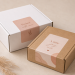 Custom box packaging stickers with thank-you designs