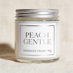 candle labels with clean style applied on small cream jar