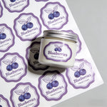custom die cut sheet labels for packaging with blueberry hand cream labels on sheets