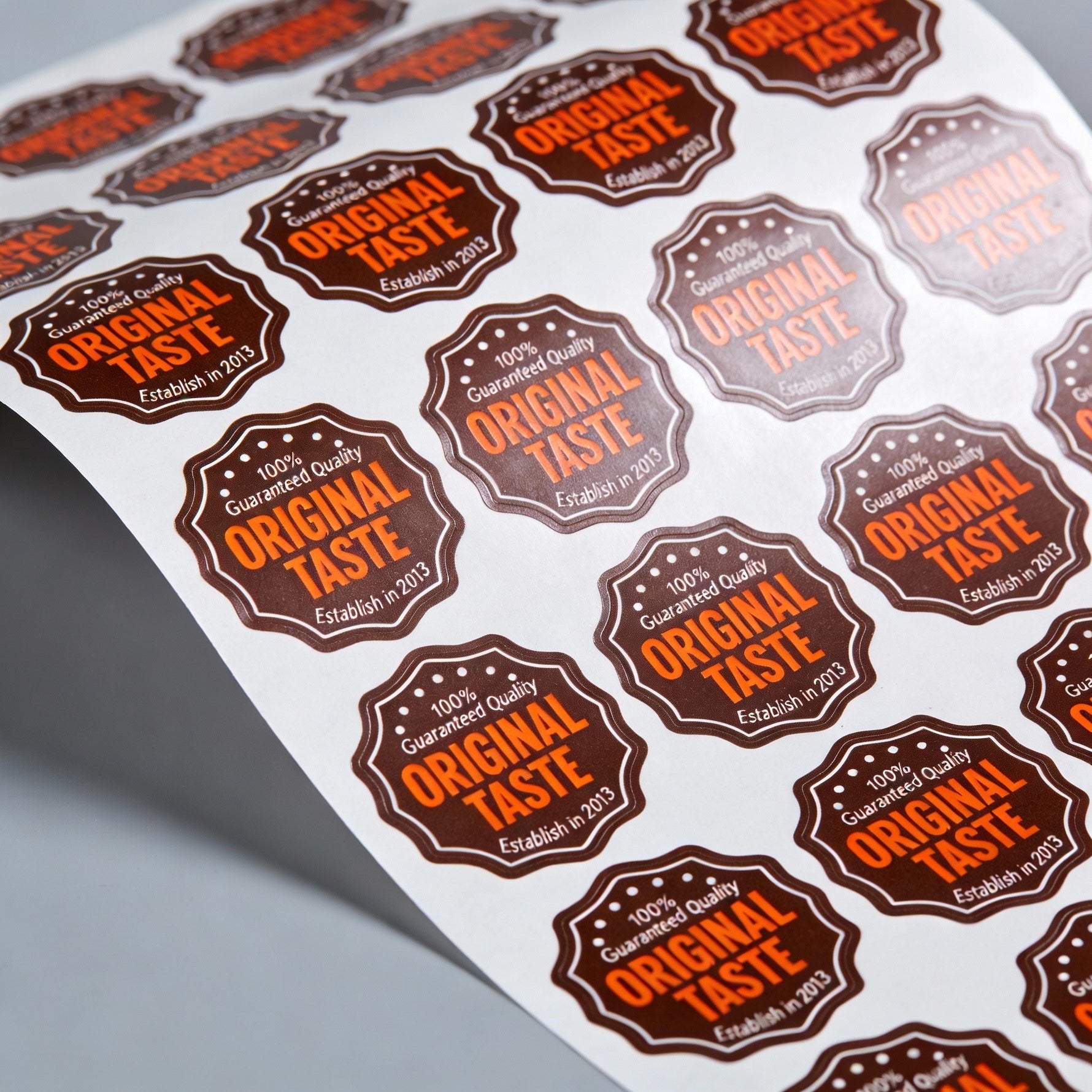 custom food label sheets with die cut stickers for packaging and product branding