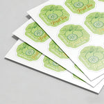 die cut sheet labels on sheets with custom shaped stickers for fruit tea product packaging and branding