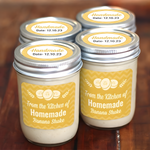High-quality custom jar labels featuring a handmade banana shake design, perfect for labeling homemade beverage containers or gift jars