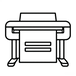 Icon of a large-format printer with the text 'Made in the USA' and 'Reliable local production' below it.