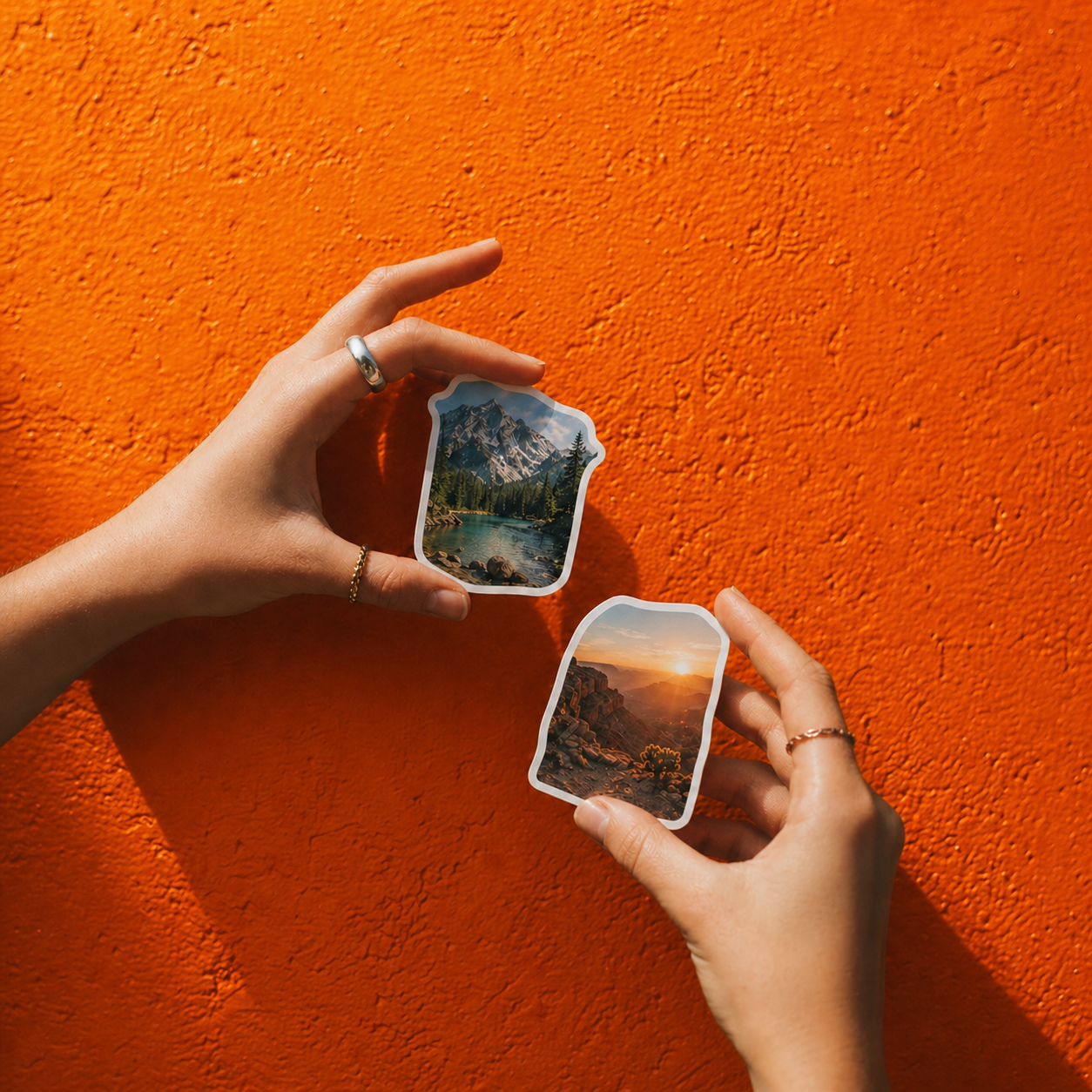 Applying custom photo stickers on surface – easy to use personalized photo stickers for DIY projects