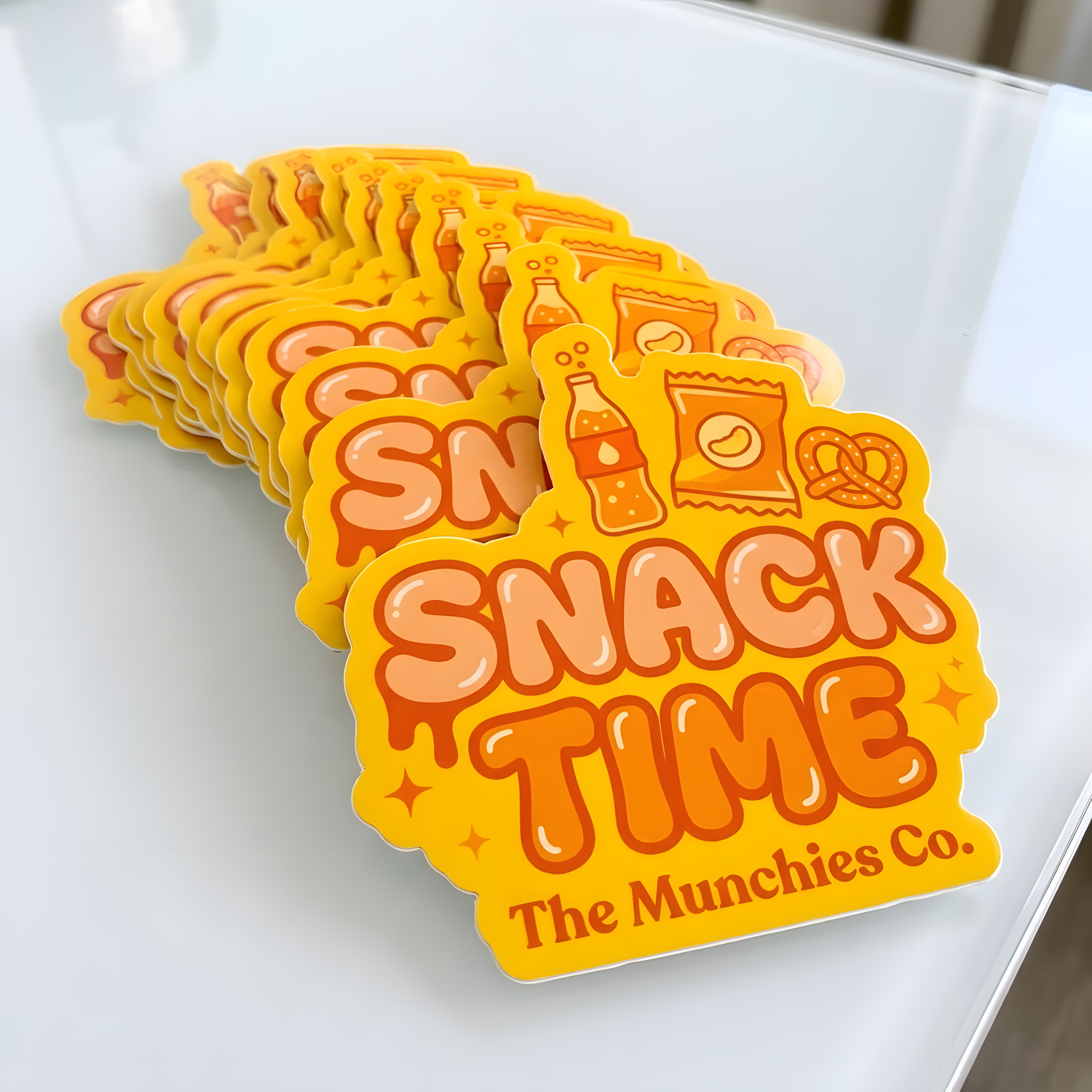 Premium custom vinyl stickers in a small batch quantity, featuring vibrant die-cut designs for packaging, promotions, and creative projects.