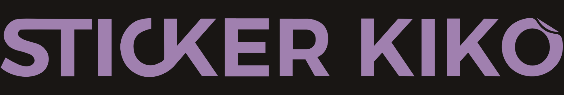 Purple 'Sticker Kiko' logo on a black background