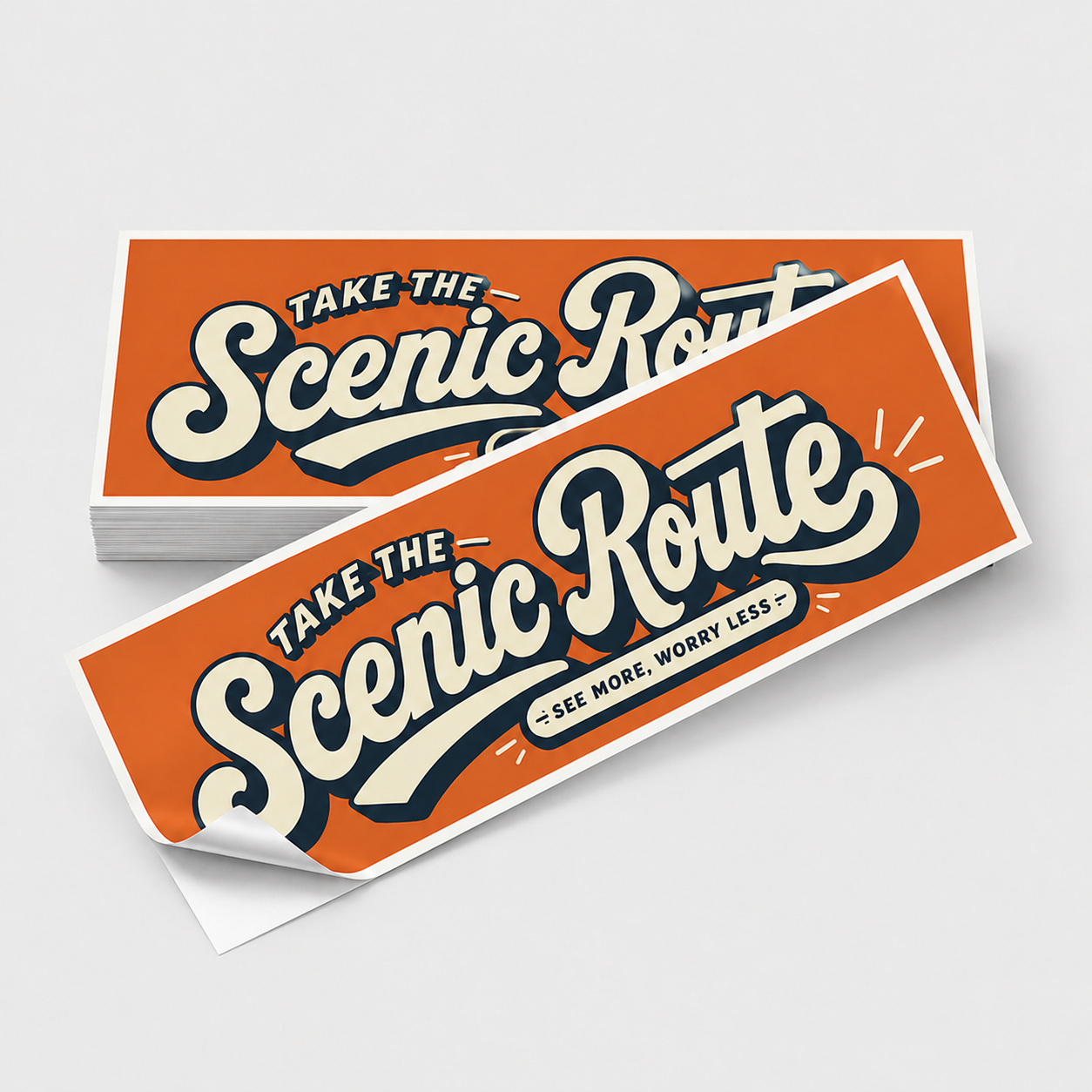 Personalized bumper stickers for cars – custom vinyl bumper stickers with vintage typography and travel theme